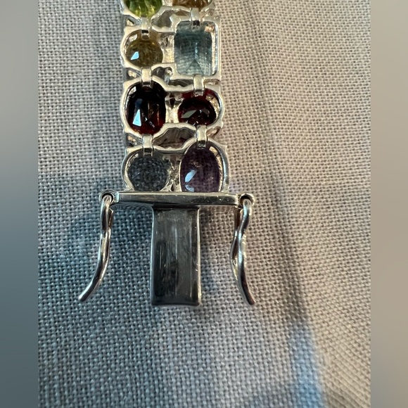 Sterling multi gemstone bracelet - Picture 8 of 8